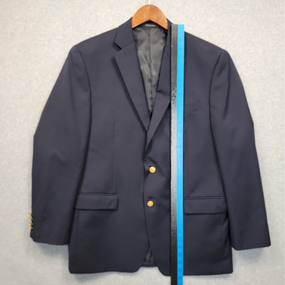 Lauren Ralph Lauren Men 42R Wool Blazer Sport Coat Jacket Navy Blue Gold Button - Picture 12 of 15